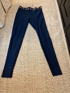 Year of Ours Navy Leggings with Branded Waistband